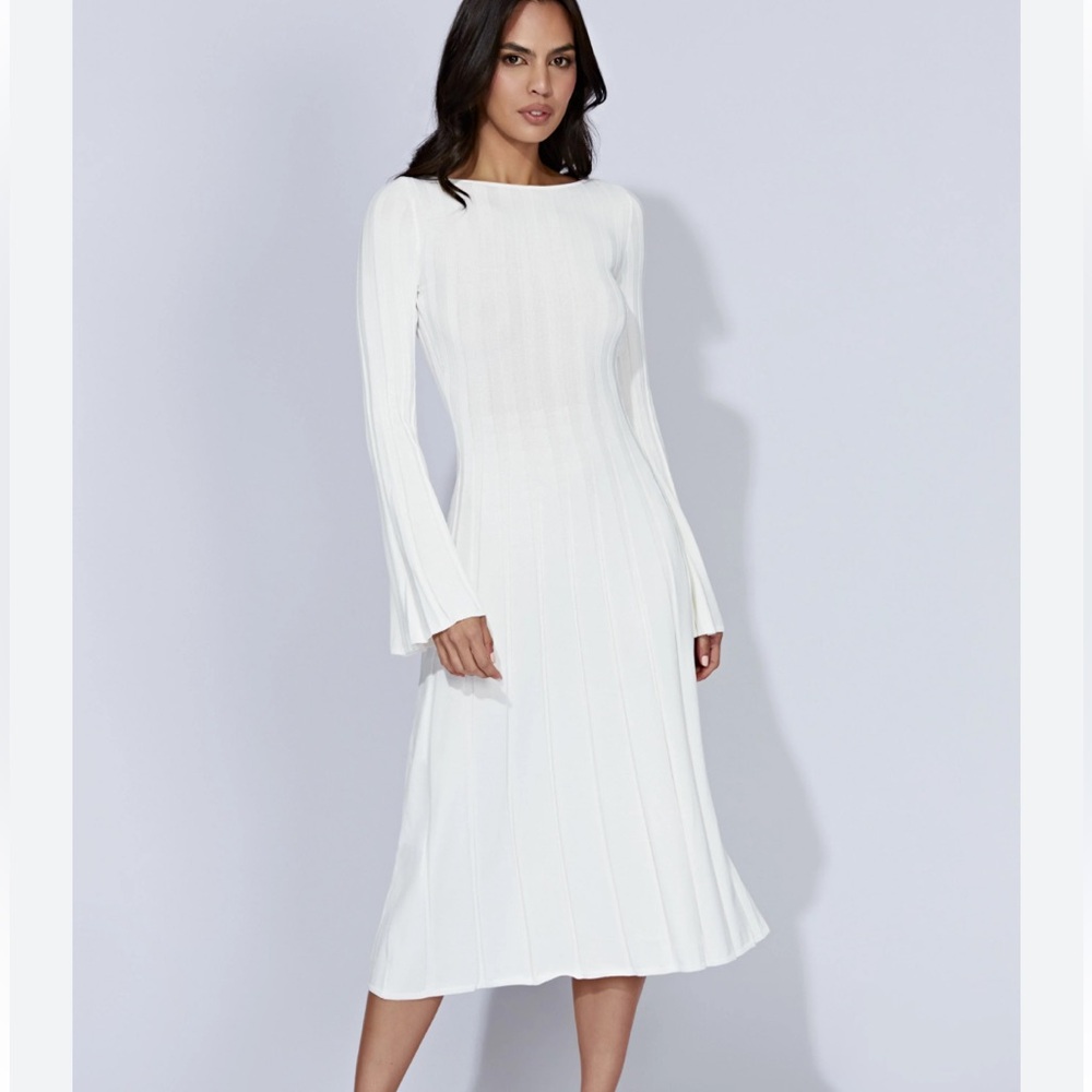 Meshki White Long Sleeve Dress